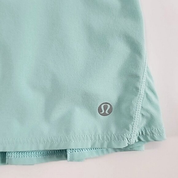 Lululemon Speed Skirt Skort Aruba Frisbee Sunset Floral Blue Aquamarine Size 6 - Picture 4 of 13